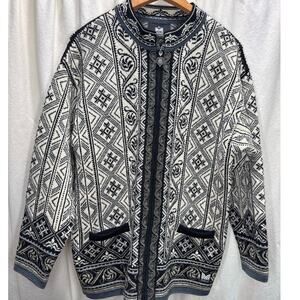 Women's Dale Norway Full Zip Knit Sweater Cardigan Size Large 100% New Wool